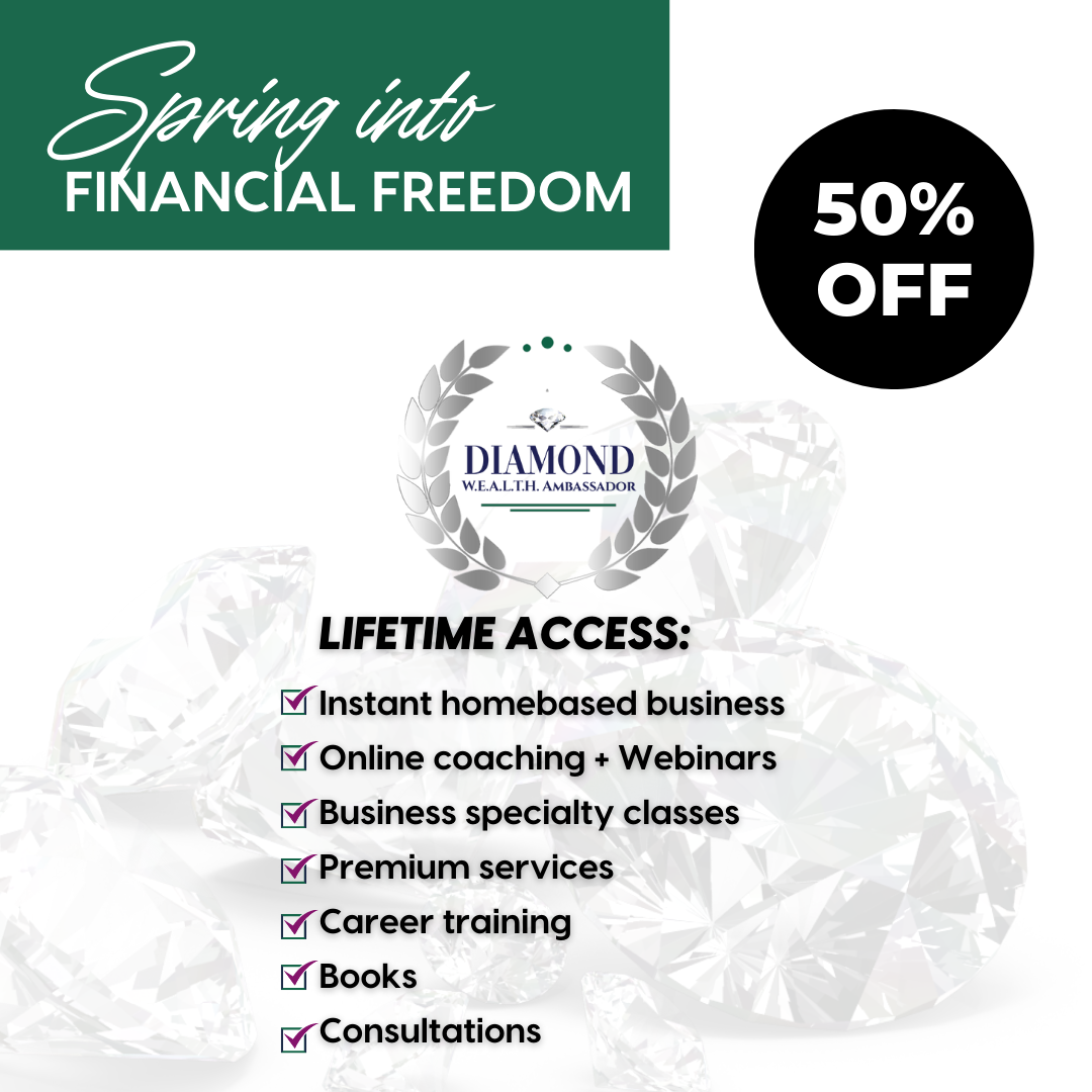DIAMOND W.E.A.L.T.H. Ambassador Lifetime Membership 50% Off - Upgrade Credit from Platinum